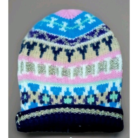Juicy Couture Beanie Hat NWT Fair Isle Y2K Mohair Angora Blend Logo Charm OS - Picture 4 of 8